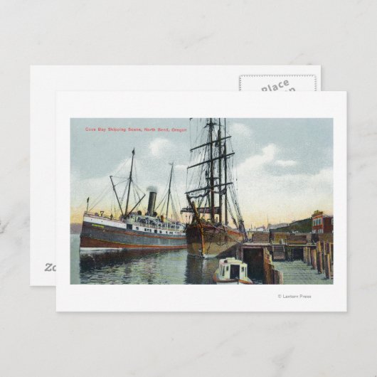 Carte Postale Une scène d'expédition de Coos Bay à Dock (Devant / Derrière)