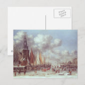 Carte Postale Une scène d'hiver à Amsterdam (Devant / Derrière)
