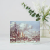 Carte Postale Une scène d'hiver à Amsterdam (Debout devant)
