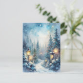 Carte Postale Une scène hivernale neigeuse (Debout devant)