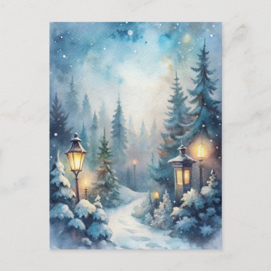 Carte Postale Une scène hivernale neigeuse (Devant)