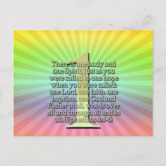 Carte Postale UNE SCRIPTURE BIBLE Éphésienne 4:4-6 (Devant)