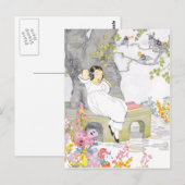 Carte Postale Une sieste sur un banc de jardin sous Cherry Tree (Devant / Derrière)