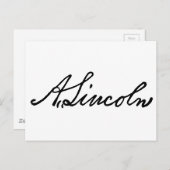 Carte Postale Une signature Lincoln (Devant / Derrière)