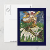 Carte Postale Une sirène à cheval sur une vague (Devant / Derrière)