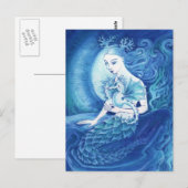 Carte Postale Une sirène et son cheval de mer (Devant / Derrière)