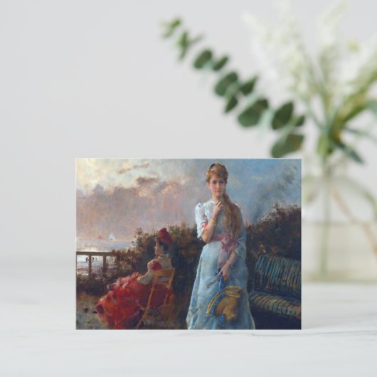 Carte Postale Une soirée en mer par Alfred Stevens (Debout devant)