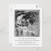 Carte Postale Une sorcière brasse pour les amis de la forêt (Devant / Derrière)