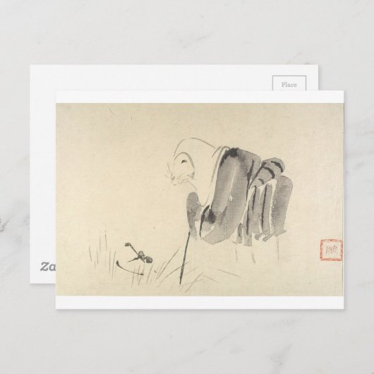 Carte Postale Une souris comme un moine par Shibata Zeshin (Devant / Derrière)