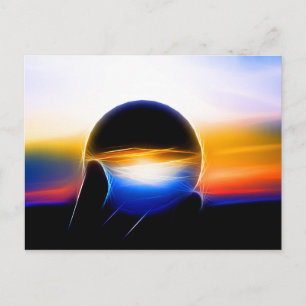 Carte Postale Une sphère de verre en style néon