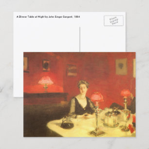 Carte Postale Une table à dîner la nuit par John Singer Sargent