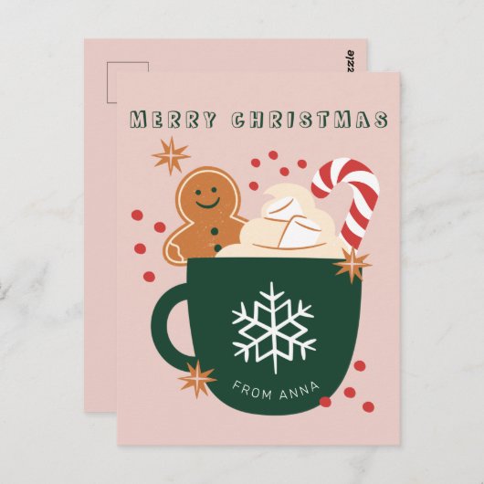 Carte Postale Une tasse de noël (Devant / Derrière)