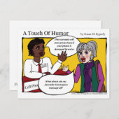 Carte Postale "Une touche d'Humour" Comique de massage par télép (Devant / Derrière)