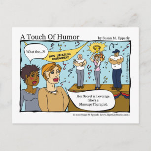 Carte Postale "Une touche d'Humour" Massage Thérapiste Arm Wrest