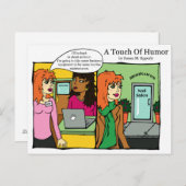 Carte Postale "Une touche d'humour" Salon de manucure Spa Massag (Devant / Derrière)