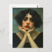 Carte Postale Une triste femme (Devant / Derrière)