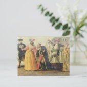 Carte Postale Une troupe de Commedia Dell'Arte avant une (Debout devant)