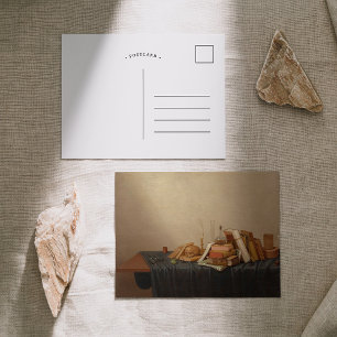 Carte Postale Une Vanité avec livres et crâne Gerrit van Vucht