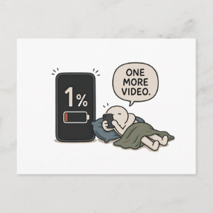 Carte Postale Une vidéo de plus – Mème drôle de batterie de télé
