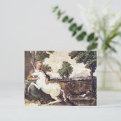 Carte Postale Une vierge avec licorne par Domenico Zampieri (Debout devant)