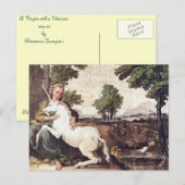Carte Postale Une vierge avec licorne par Domenico Zampieri (Devant / Derrière)
