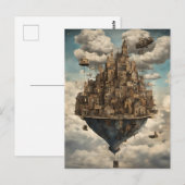 Carte Postale Une ville de Steampunk dans le ciel (Devant / Derrière)