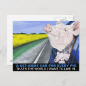 Carte Postale Une Voiture Pour Chaque Cochon (Devant / Derrière)