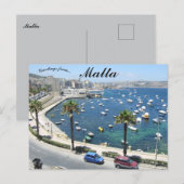 Carte Postale Une vue côtière de Malte (Devant / Derrière)
