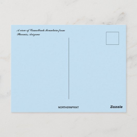 Carte Postale Une vue de Camelback Mountain depuis Phoenix Arizo (Dos)