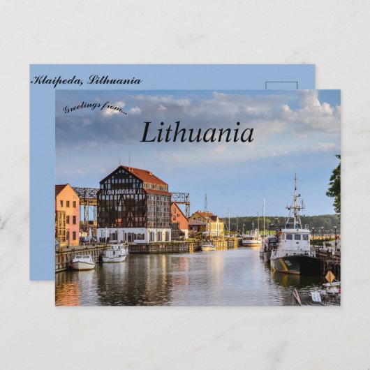Carte Postale Une vue de Klaipeda Lituanie (Devant / Derrière)