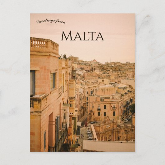 Carte Postale Une vue de La Valette Malte (Devant)