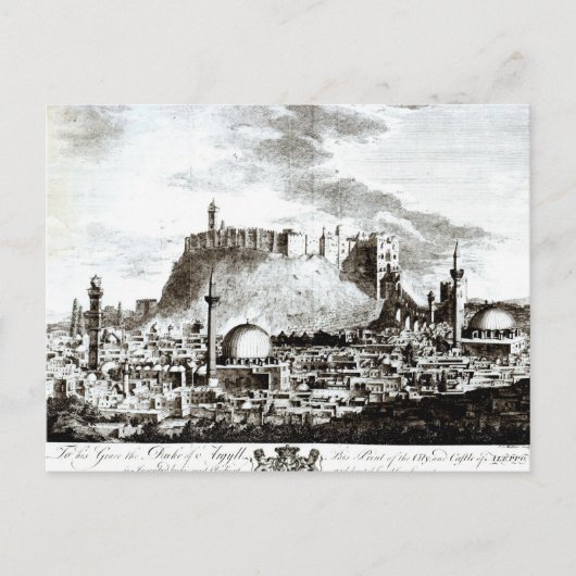 Carte Postale Une vue de la ville et du château d'Alep, Syrie (Devant)