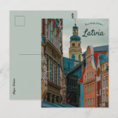 Carte Postale Une vue de Riga Lettonie (Devant / Derrière)