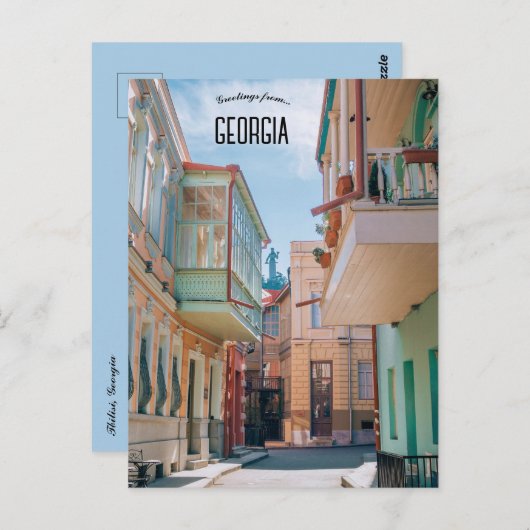 Carte Postale Une vue de Tbilissi Géorgie (Devant / Derrière)