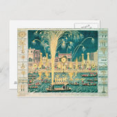 Carte Postale Une vue des feux d'artifice et des illuminations (Devant / Derrière)