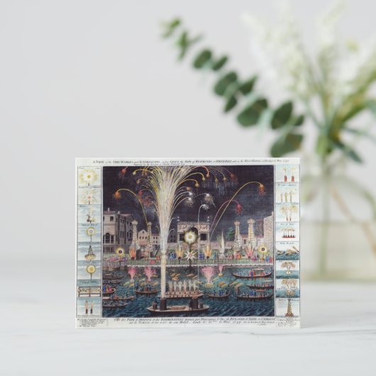 Carte Postale Une vue des feux d'artifice et des illuminations (Debout devant)