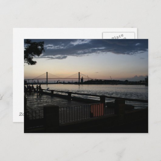 Carte Postale Une vue d'été à Savannah en Géorgie (Devant / Derrière)