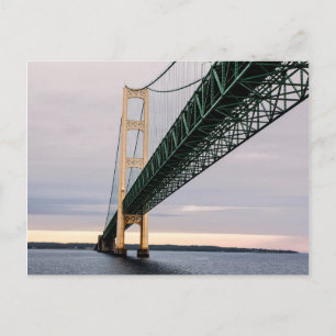 Carte Postale Une vue du pont Mackinac depuis le lac Michigan 2