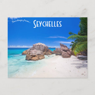 Carte Postale Une vue d'une plage aux Seychelles