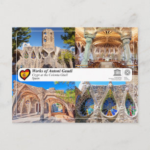 Carte Postale UNESCO - Antoni Gaud, Crypte à la Colonia G  ell