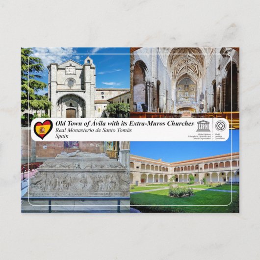 Carte Postale UNESCO - Ávila - Monastère royal de Santo Tomás (Devant)