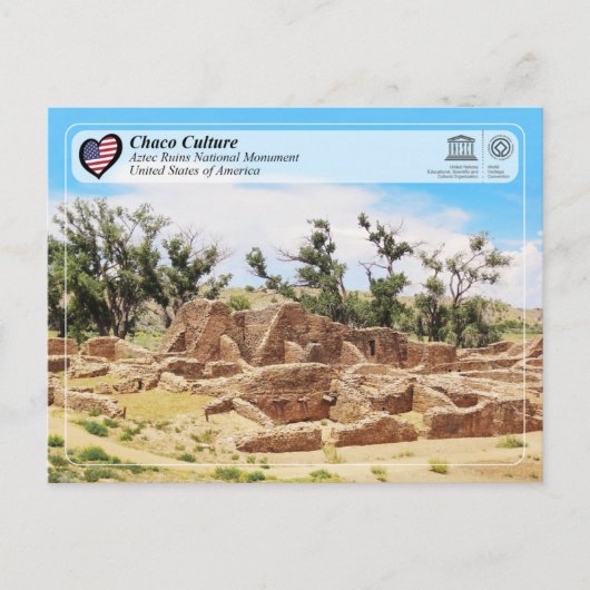 Carte Postale UNESCO - Chaco - Monument national des ruines d'Az (Devant)
