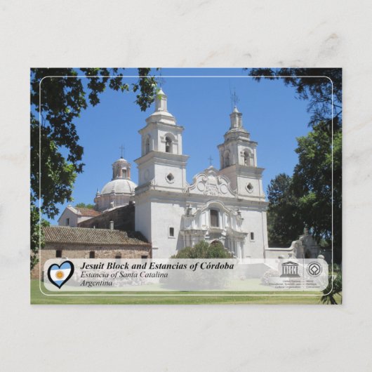 Carte Postale UNESCO - Édifice jésuite et Estancias de Cordoue (Devant)