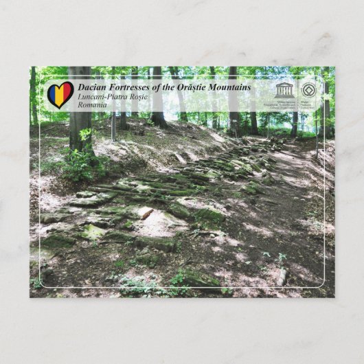 Carte Postale UNESCO - Forteresses daces - Luncani-Piatra Rosie (Devant)