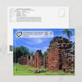 Carte Postale UNESCO - Missions jésuites de la Guarani (Devant / Derrière)