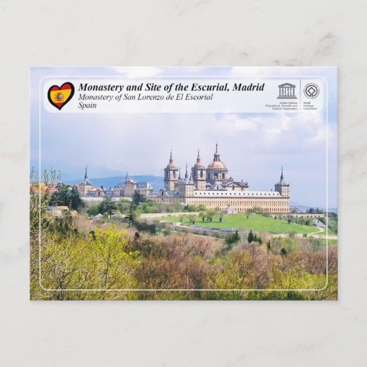 Carte Postale UNESCO - Monastère de San Lorenzo de El Escorial (Devant)