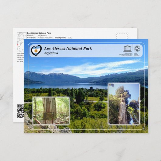 Carte Postale UNESCO - Parc national Los Alerces (Devant / Derrière)