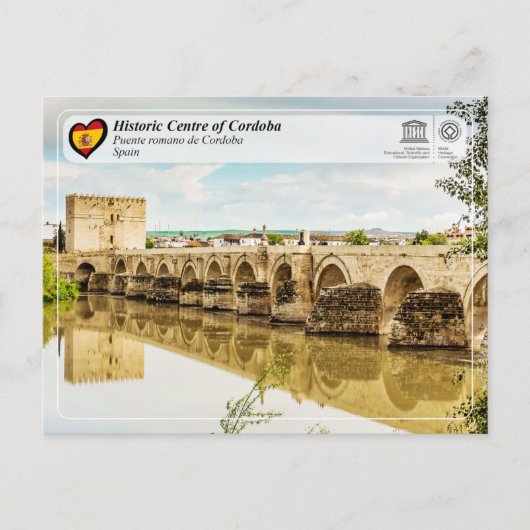 Carte Postale UNESCO - Pont romain de Cordoue (Devant)