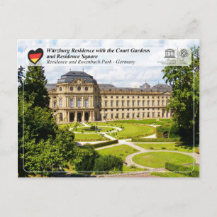 Carte Postale UNESCO - Résidence Würzburg avec Jardins de la Cou