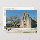 Carte Postale UNESCO - San Antonio - Mission Espada (Devant / Derrière)
